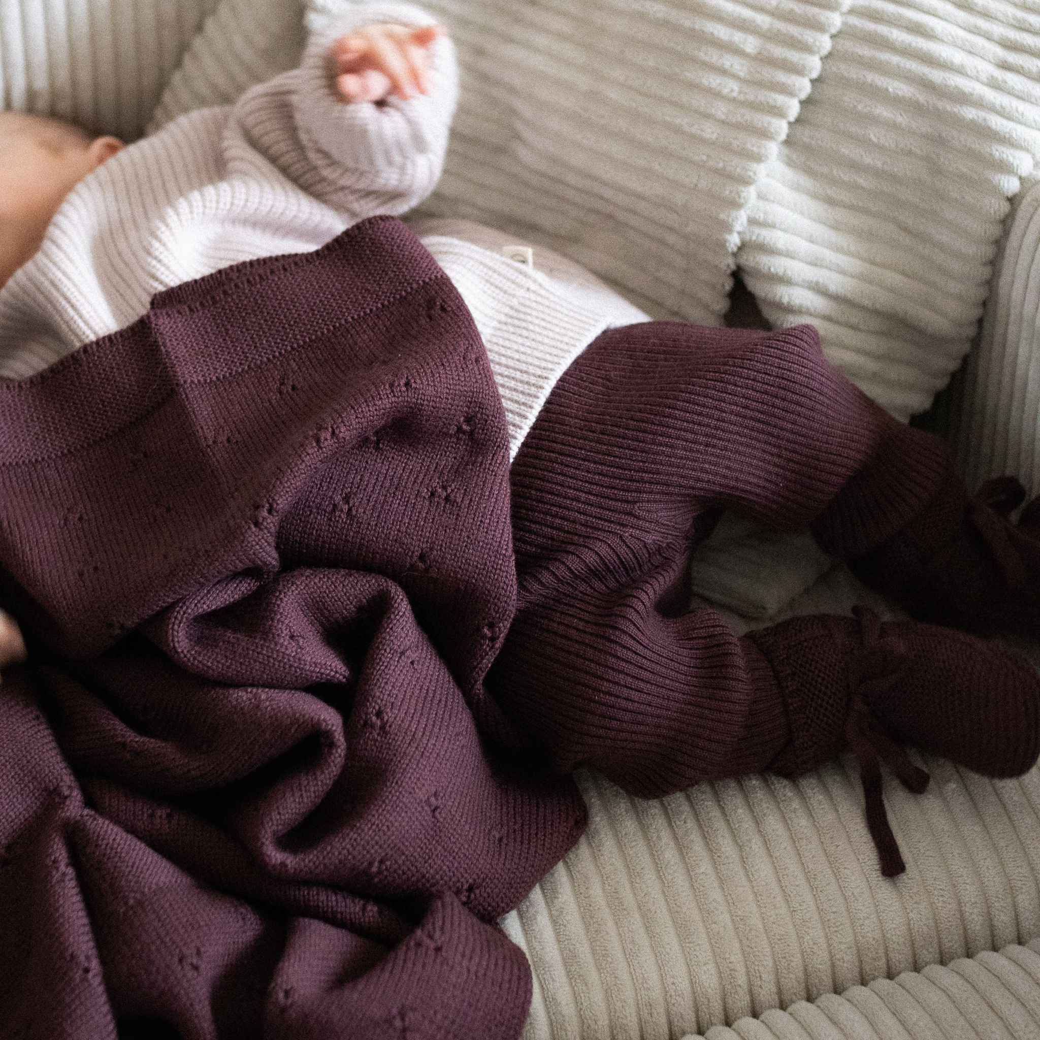 Kuscheldecke "Ida" in bordeaux