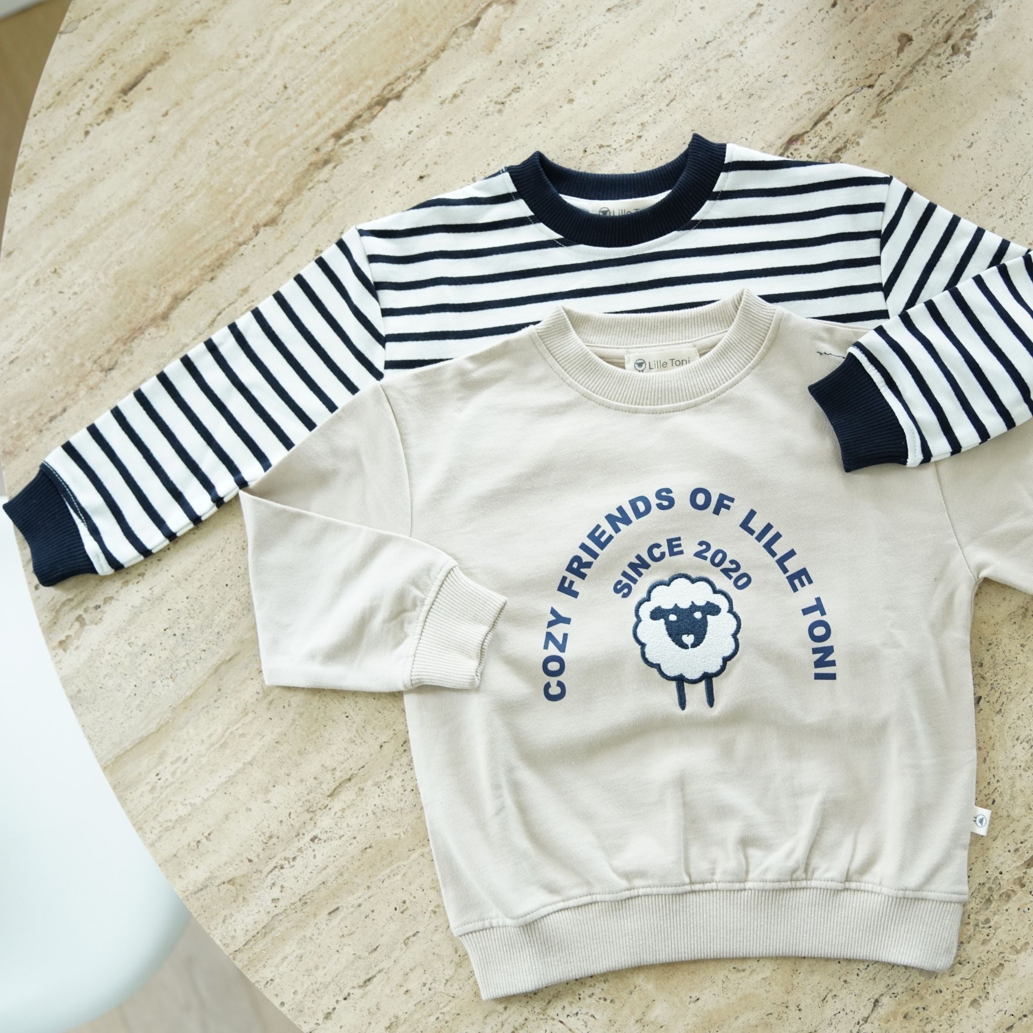 Sweatshirt "Caspar" in offwhite marine