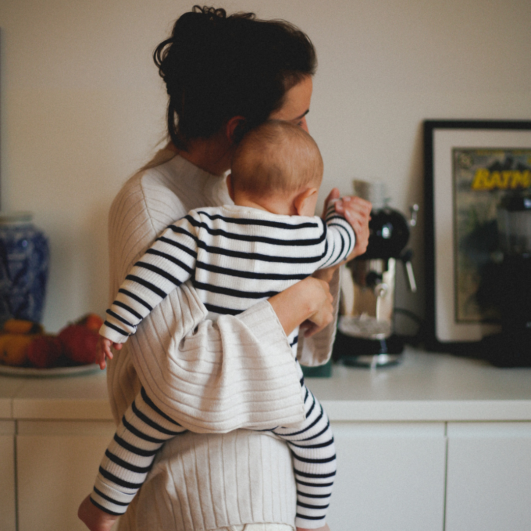 Romper "Thea" in navy melange striped