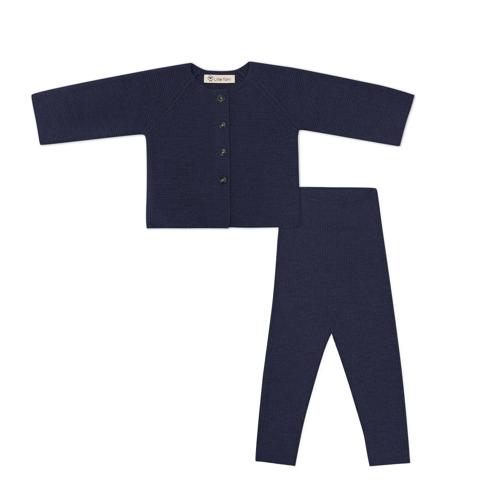 Geschenkset aus Cardigan "Emil" & Leggings "Finn" in marine