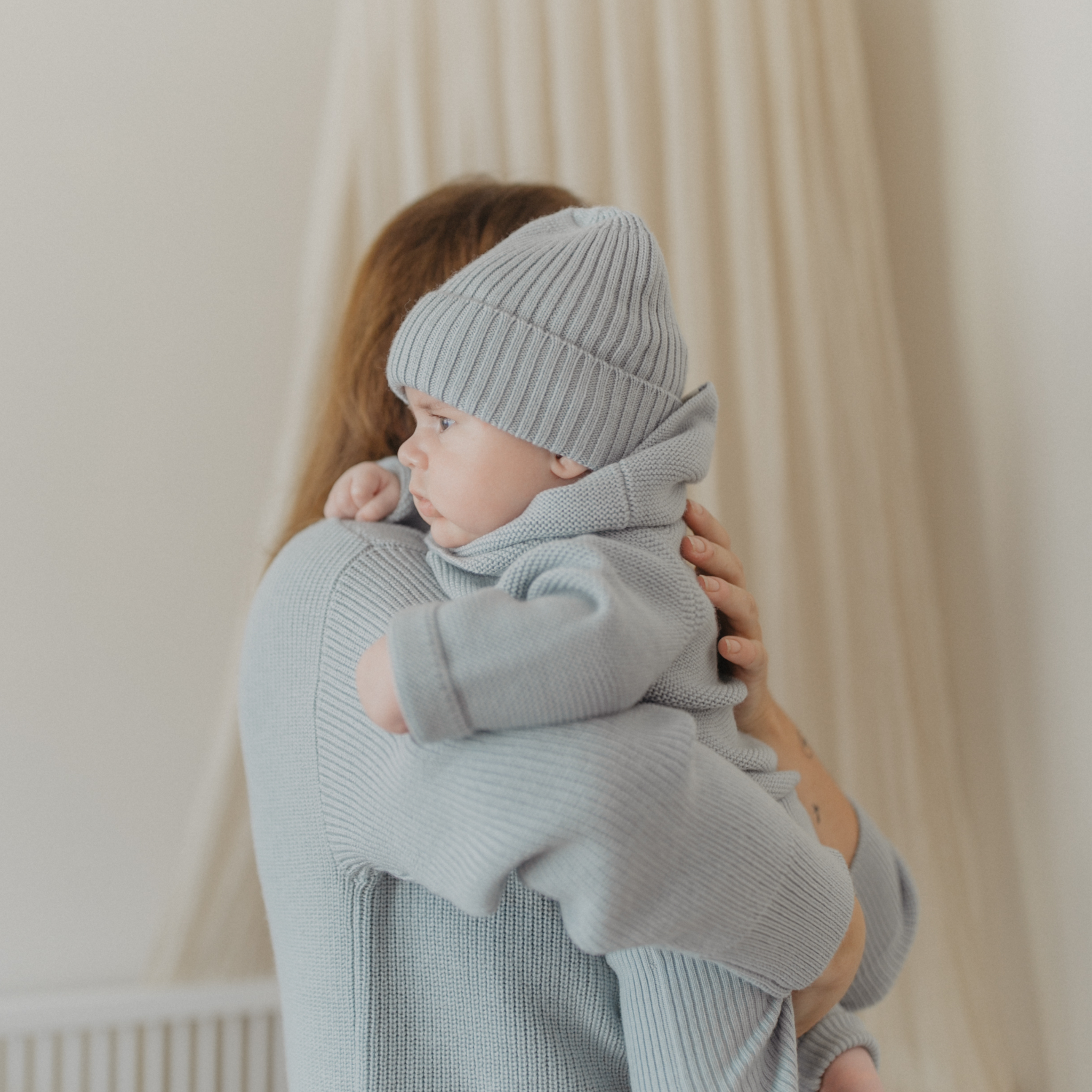 Ladies sweater in dusty sage