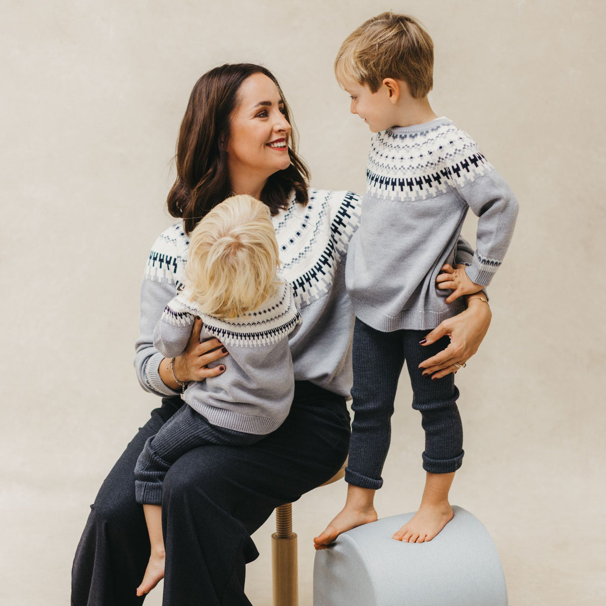 Pullover Noel in grau melange combo