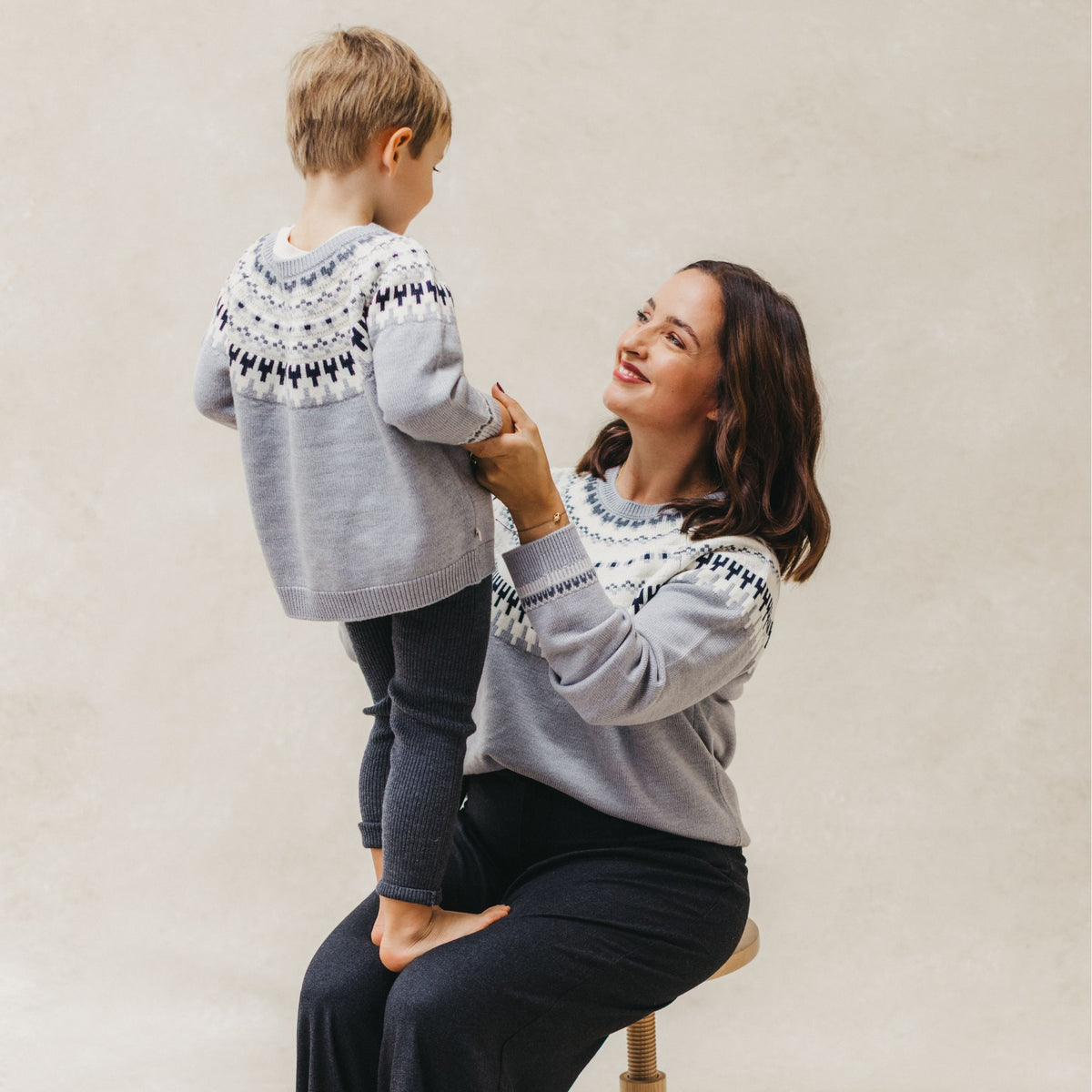 Pullover Noel in grau melange combo