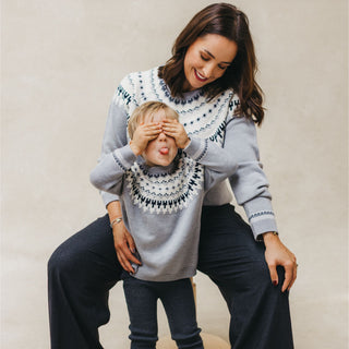 Damen Pullover Lou in grau melange combo