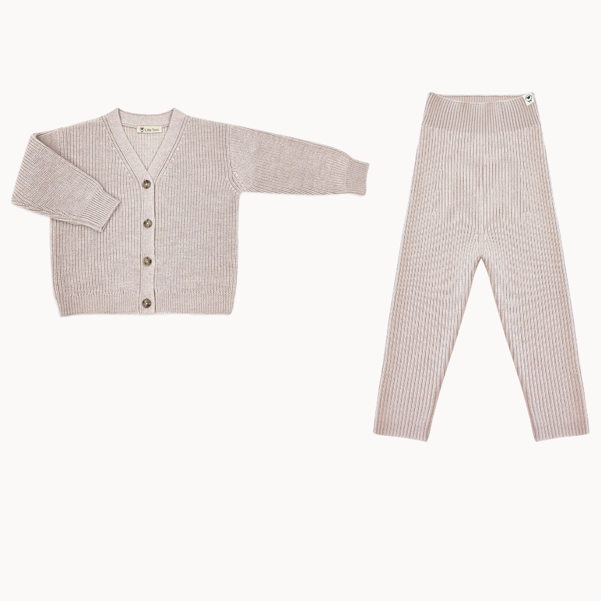 Geschenkset Cardigan Pauli und Leggings Finn in rosewood – Freisteller