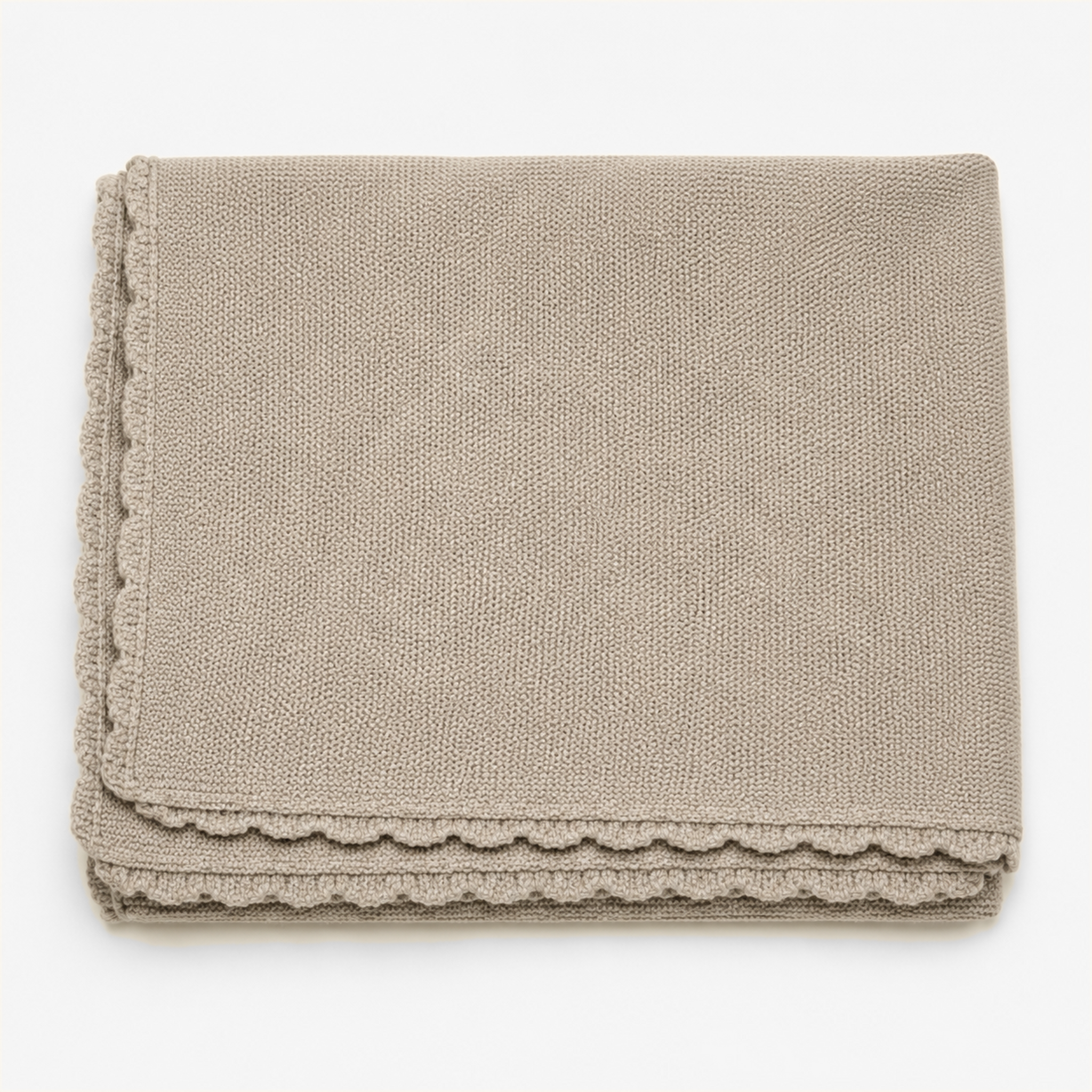 Blanket "Ida" with ajour pattern in camel melange